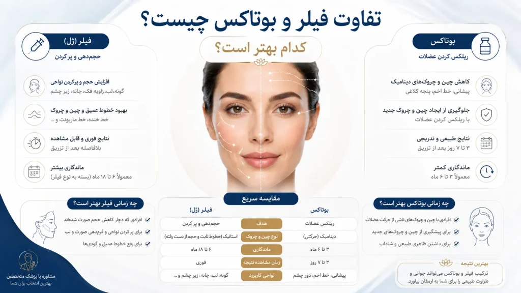 تفاوت فیلر و بوتاکس چیست؟ کدام بهتر است؟