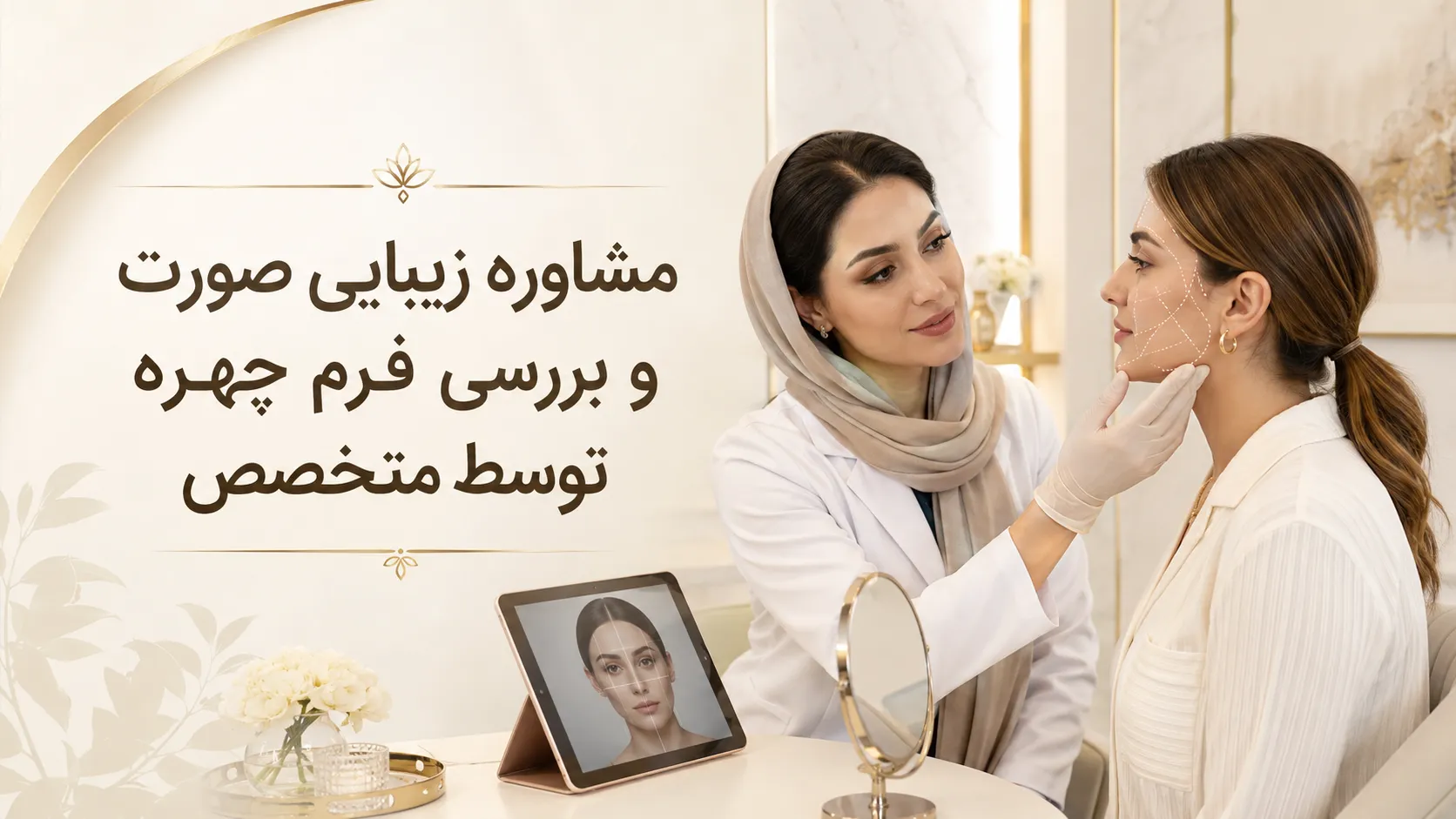 مشاوره زیبایی صورت و بررسی فرم چهره توسط متخصص