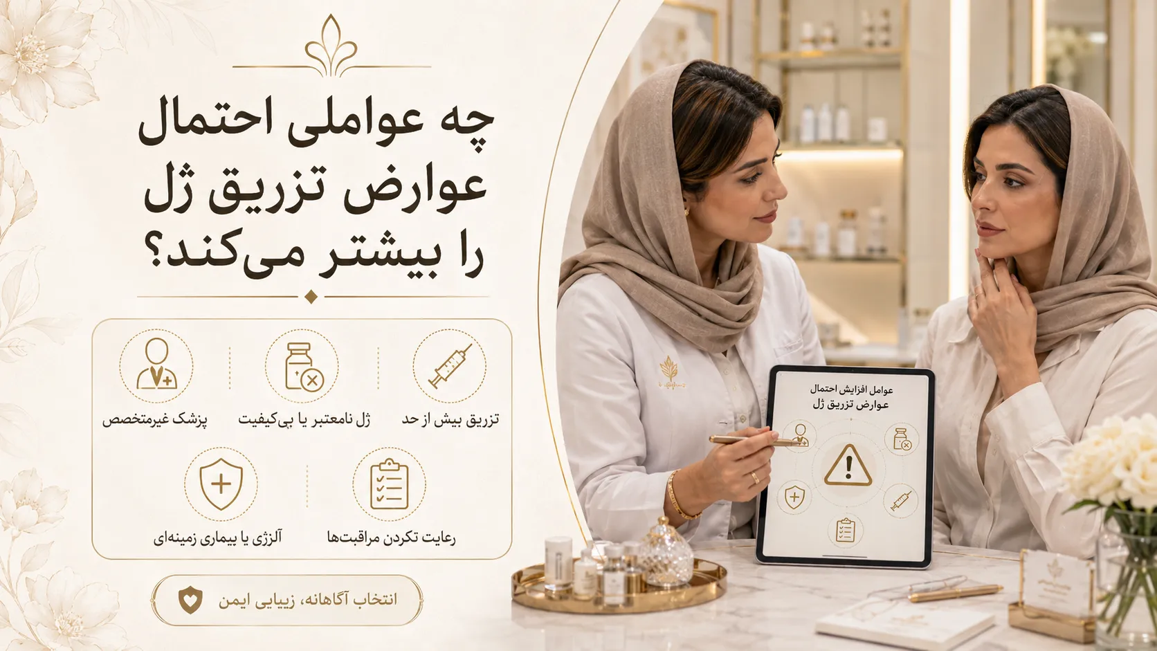 چه عواملی احتمال عوارض تزریق ژل را بیشتر میکند؟